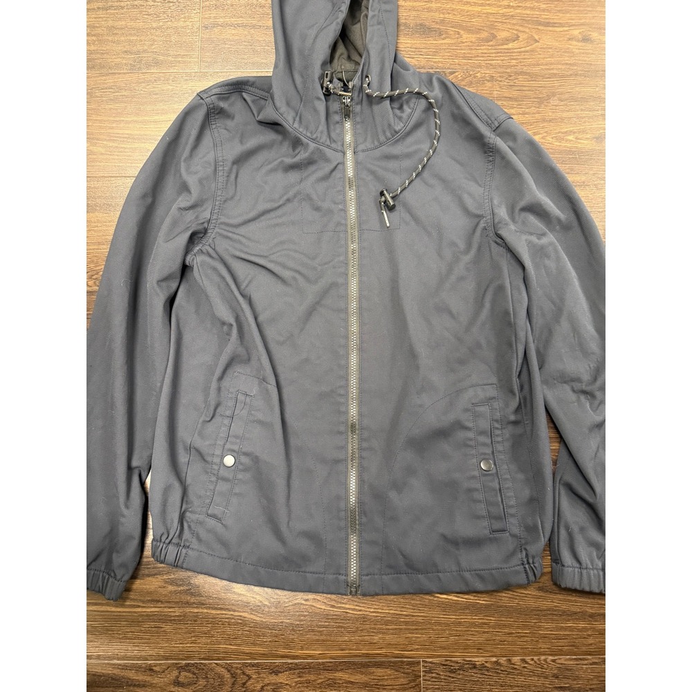 Nomad Men's Black Hooded Full Zip Lightweight Utility Jacket Size S